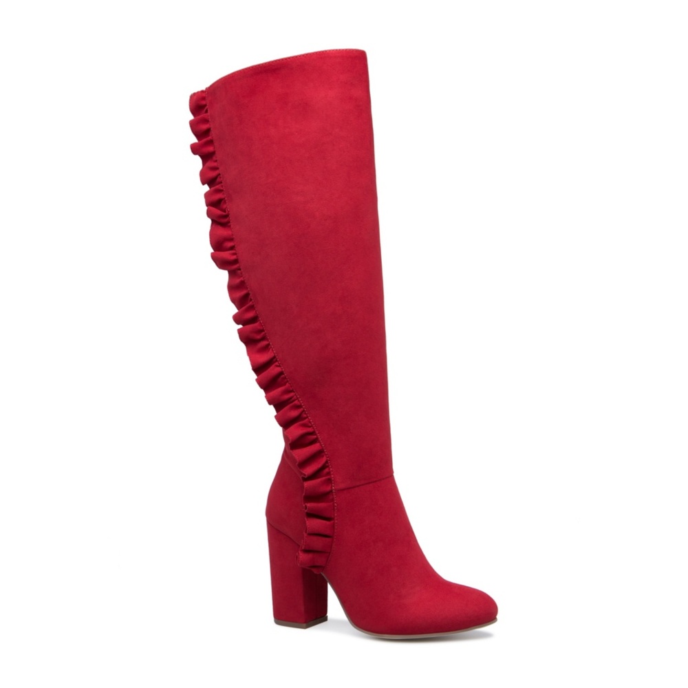 RED RUFFLE HEELED BOOT *Half Off*